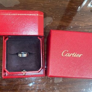 US 7.5 Cartier Love Ring White Gold